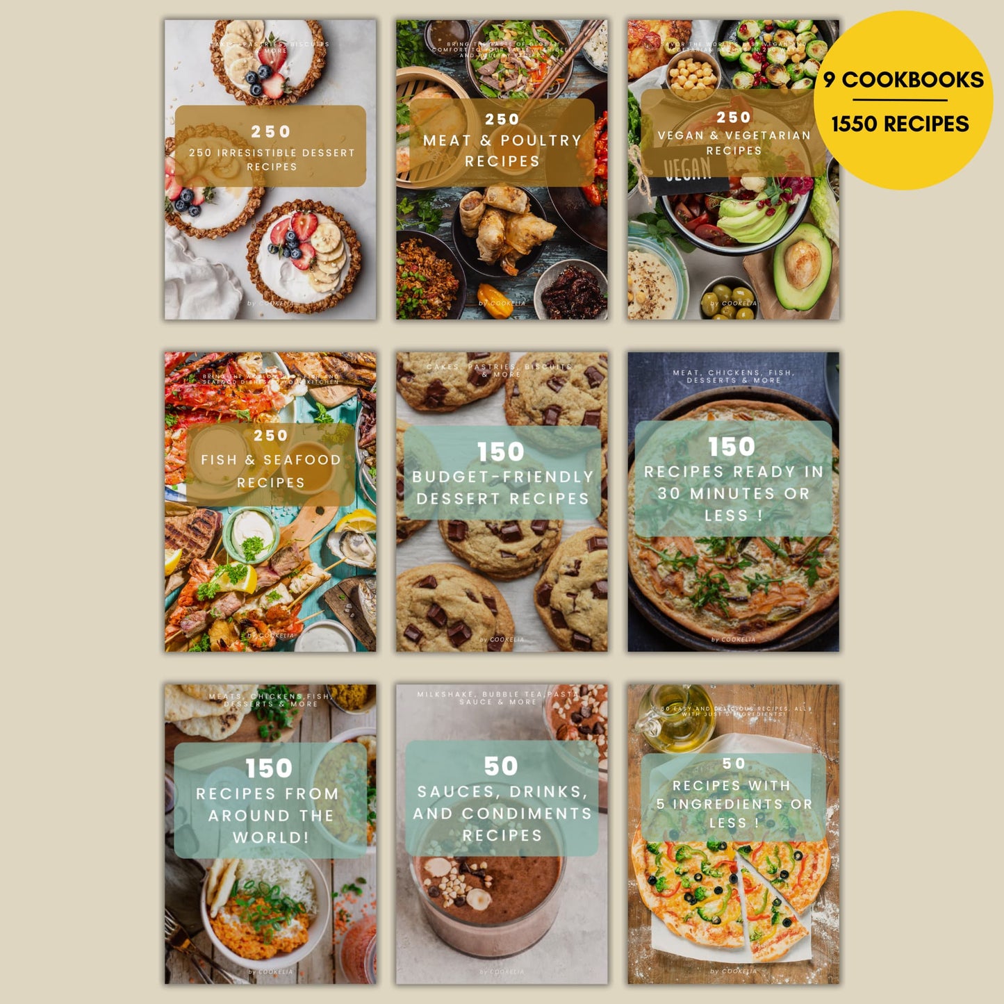 The Ultimate Cookbook Bundle - 9 Cookbooks to Elevate Your Cooking!